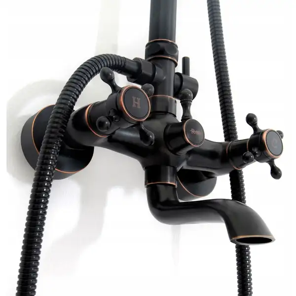 Душевой гарнитур REA RETRO OLD BLACK черный (REA-P2366)