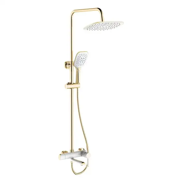 Душевой гарнитур REA MELIA GOLD WHITE с изливом (REA-P2406)