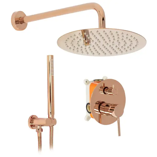 Душевая система REA LUNGO ROSE GOLD + BOX скрытого монтажа (REA-P4111)