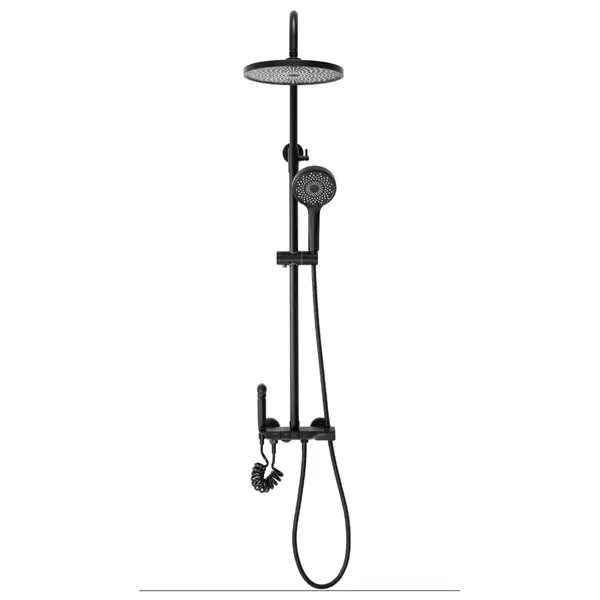 Душевой гарнитур REA MAX BLACK с изливом (REA-P6615)