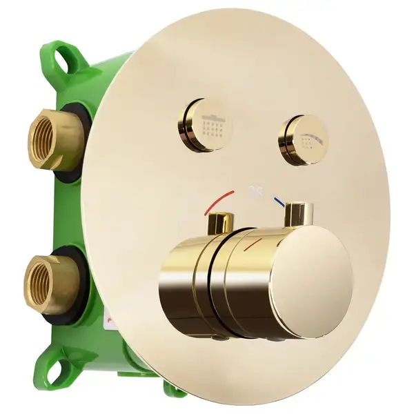 Душевая система с термостатом REA MILER GOLD + BOX скрытого монтажа (REA-P6714)