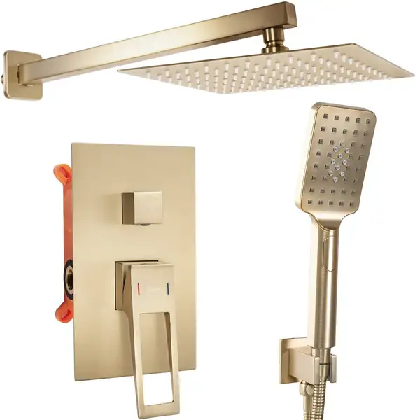 Душевая система REA PARKER BRUSHED GOLD + BOX скрытого монтажа (REA-P9141)