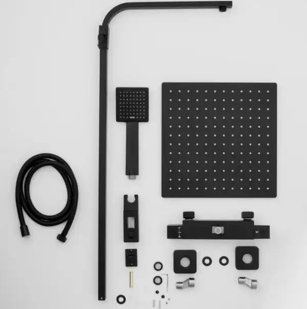 Душевой гарнитур Yoka GOBA 30 BLACK черный с термостатом (BP.GOBA-THERM-30-BLK)