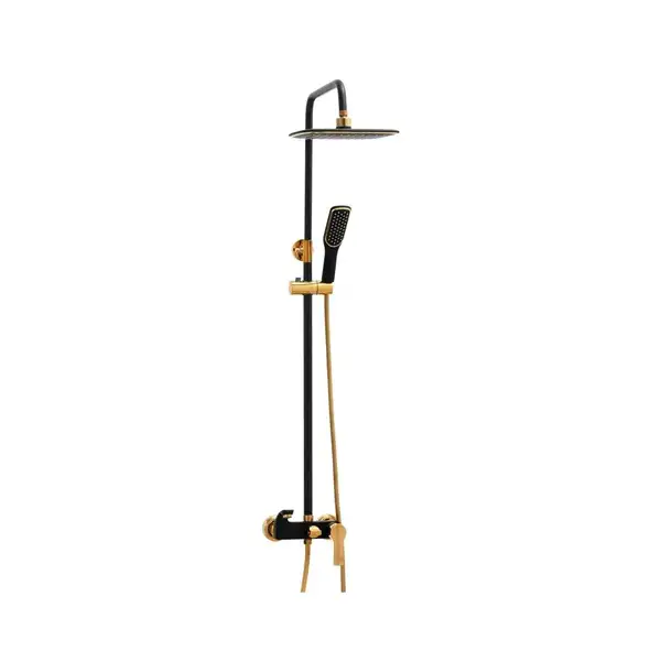 Душевой гарнитур Yoka ROXY GOLD BLACK MATT золотой с изливом (BP.ROXY)