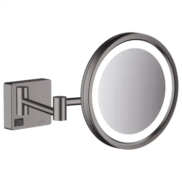 Зеркало косметическое с LED подсветкой Hansgrohe AddStoris, матовый чёрный хром (41790340) фото 1 Aquada.com.ua