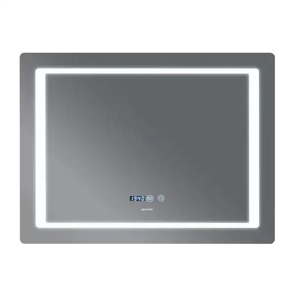 Дзеркало Mixxus STYLE MR03-70x50 з Led Touch, Anti-fog, димером, регулятором яскравості, годинником (MI6006)