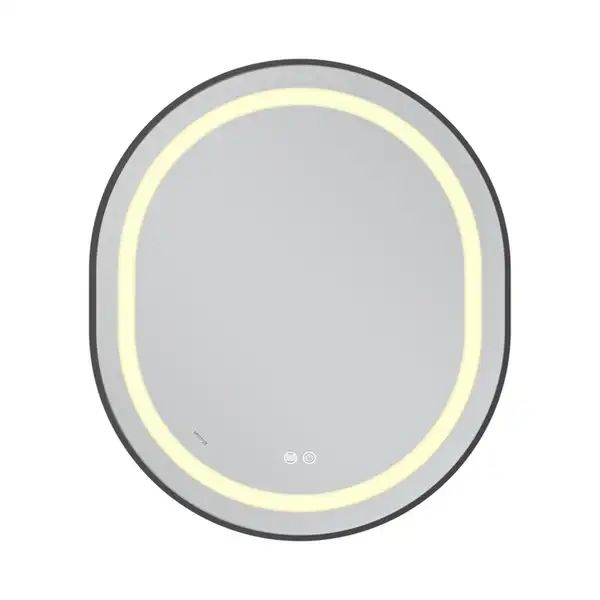 Дзеркало Mixxus Premium ELLIPSE MV05-80x70-Reverse BLACK з Led Touch, Anti-fog, димером (3-6,5kK) ( (MP6646)