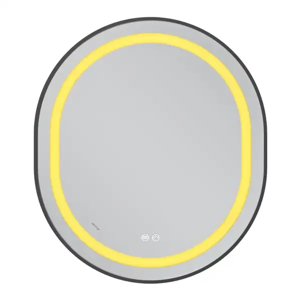 Дзеркало Mixxus Premium ELLIPSE MV05-80x70-Reverse BLACK з Led Touch, Anti-fog, димером (3-6,5kK) ( (MP6646)