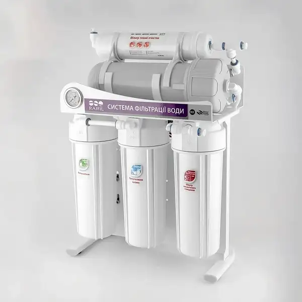 Фільтр зворотнього осмосу Raifil 400G-3/8 10"Slim з манометром (2467)