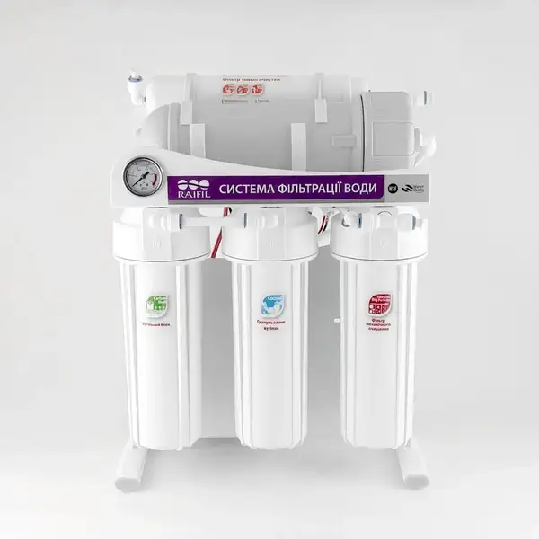 Фільтр зворотнього осмосу Raifil 400G-3/8 10"Slim з манометром (2467)