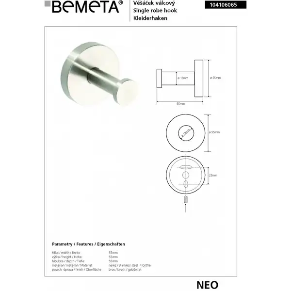 104106065 Neo Гачок Bemeta Чехія (104106065)