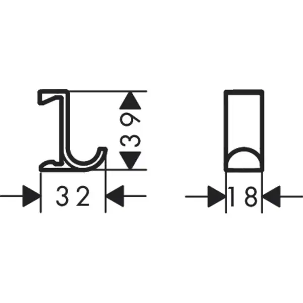 Гачок для рушників Hansgrohe WallStoris 2шт, 3,9x3,2x1,8 см, Matt White (27914700)