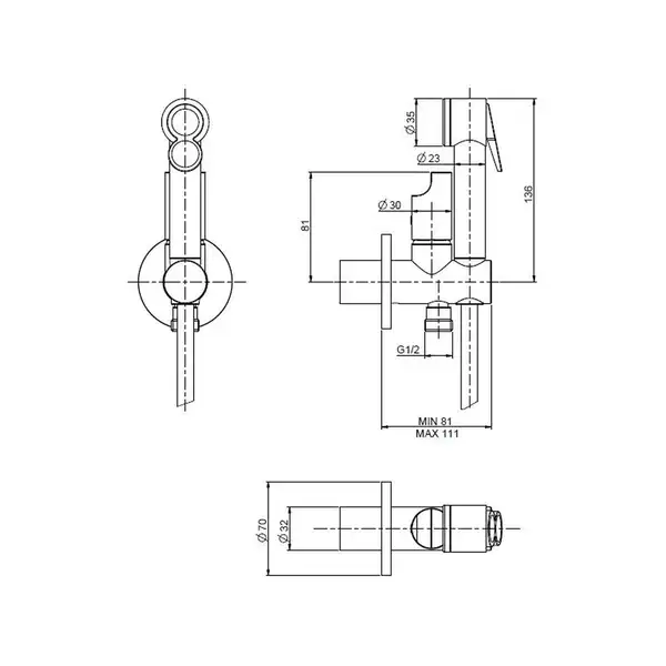 Fima Carlo Гігієнічний душ Carlo Frattini Collettivita Black matt (F2320-1NNS) Fima (F2320/1NNS)
