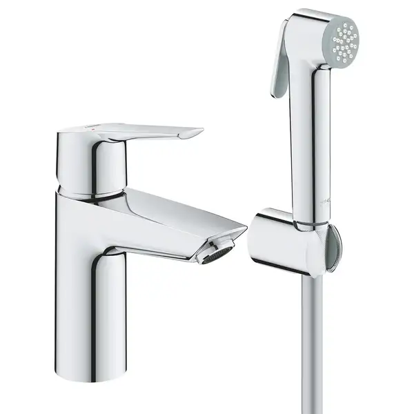 Grohe Eurosmart S-Size Смеситель для умывальника с гигиен. душем, хром (23123003)
