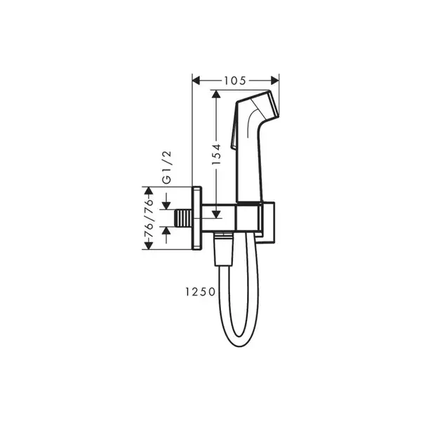 Hansgrohe E EcoSmart+ Комплект гігієнічного душу, Хром (29231000)