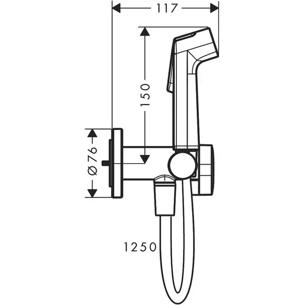 Hansgrohe S EcoSmart+ Гігієнічний душ, чорний хром (29232340)