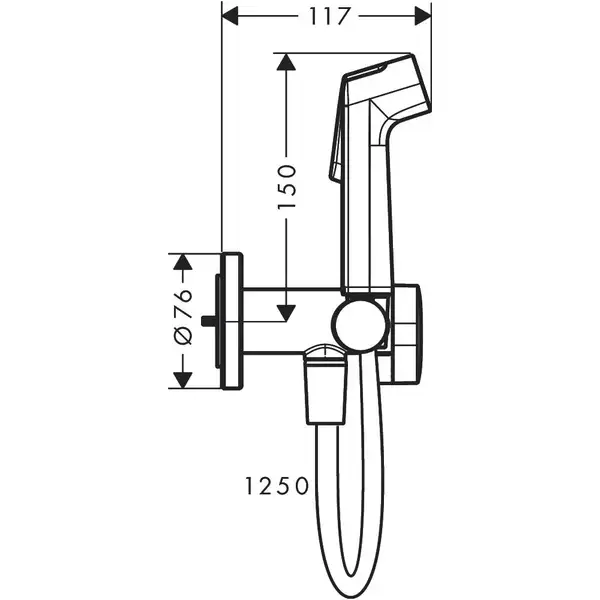 Hansgrohe Bidette 1jet S EcoSmart+ Душ, білий мат (29232700)