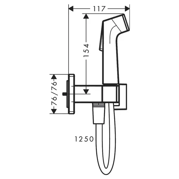 Hansgrohe Bidette E EcoSmart+ Гігієнічний душ, хром (29233000)