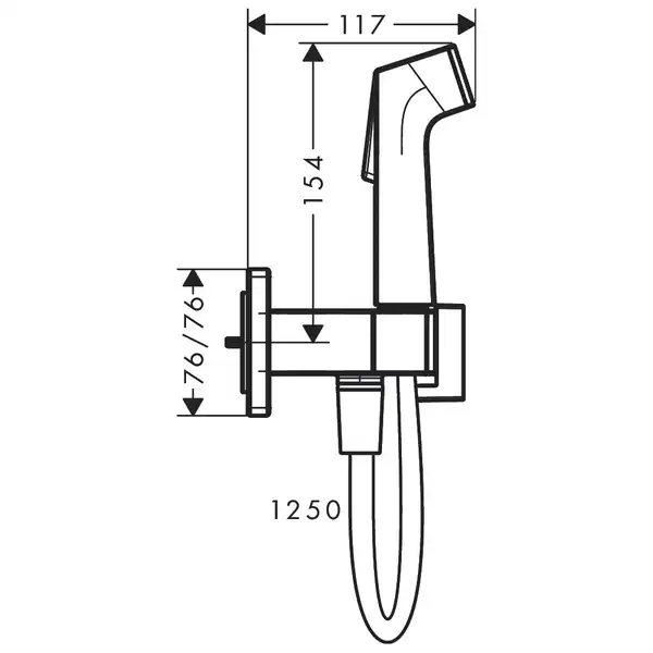 Hansgrohe Bidette 1jet E Гігієнічний душ, чорний хром (29233340)