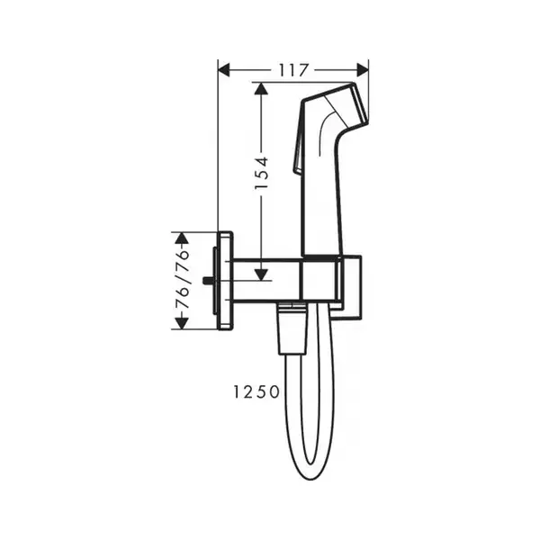 Hansgrohe Bidette 1jet E Гігієнічний душ, чорний матовий (29233670)