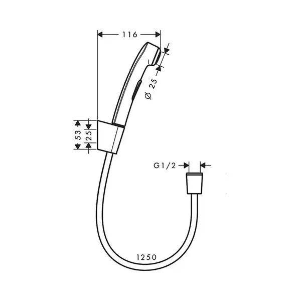 Гігієнічний душ Hansgrohe 1jet, Brushed Bronze (32129140)
