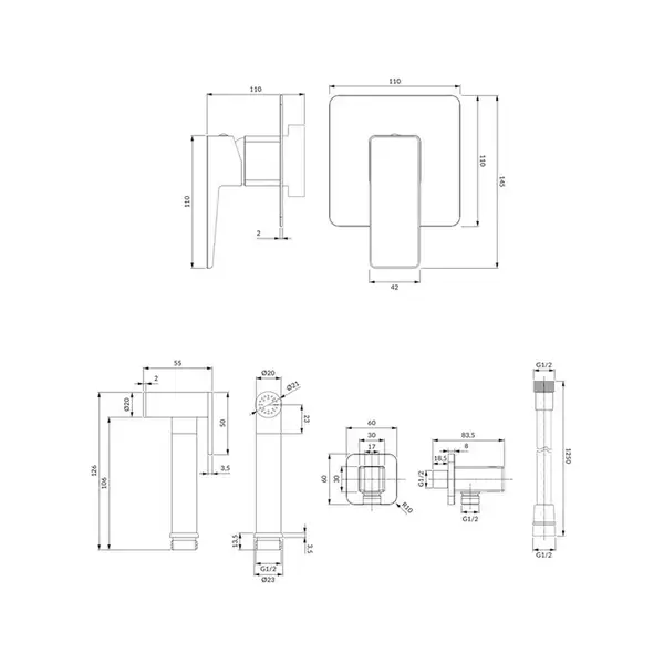 Omnires Parma Гігієнічний набір, хром (SYSPMBI1CR)