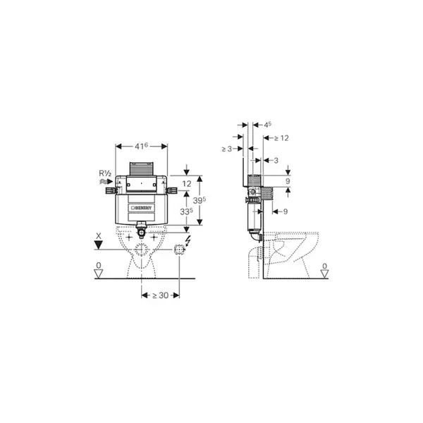 Geberit Omega Бачок скрытого монтажа, 12 см (109.043.00.1)