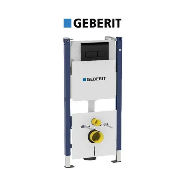 Инсталляция Geberit Duofix 458.126.DW.1 (4-в-1) комплект (клавиша черный глянец) (458.126.DW.1) фото 1 Aquada.com.ua