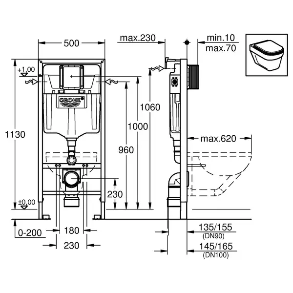 Grohe Rapid SL Инсталляция для унитаза (38536001)