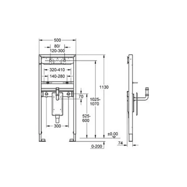 Grohe Rapid SL Инсталляция для раковины, встроенный сифон (38625001)