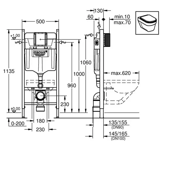 Grohe Rapid SL Инсталляция для унитаза (38840000)