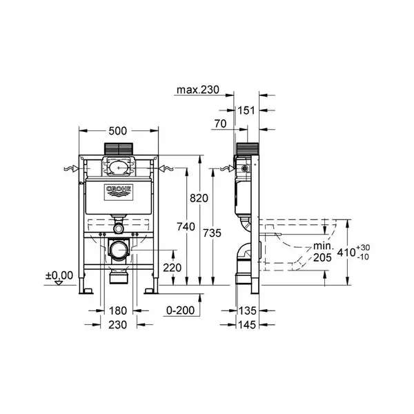 Инсталляция Grohe Rapid SL (2-в-1) комплект (38948000) фото 3 Aquada.com.ua