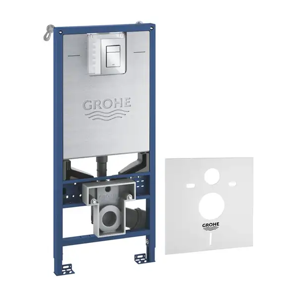 Інсталяція для унітазу Grohe Rapid SLX із звукоізоляційною прокладкою та кнопкою змиву Skate Cosmopolitan S (39603000)