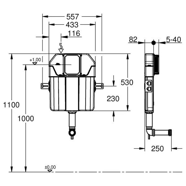 Бачок прихованого монтажу Grohe Flushing cistern solo (39682000)