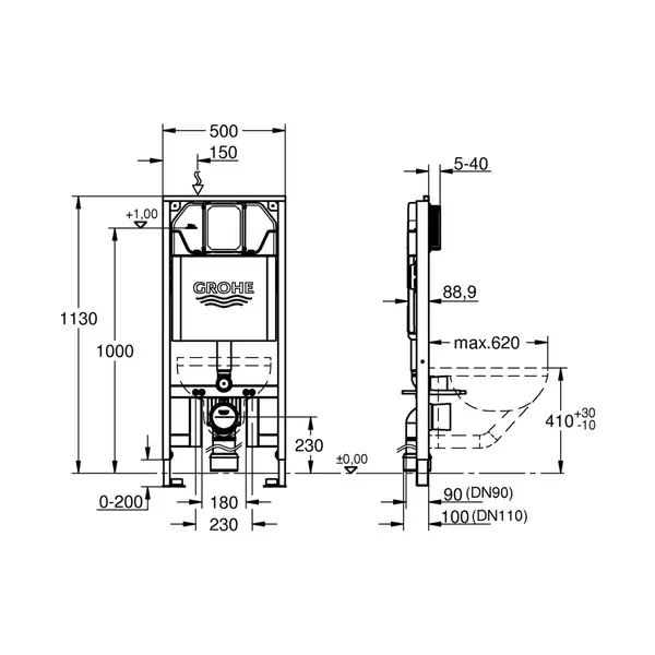 Grohe Rapid SL Slim Инсталляция для унитаза (39687000)