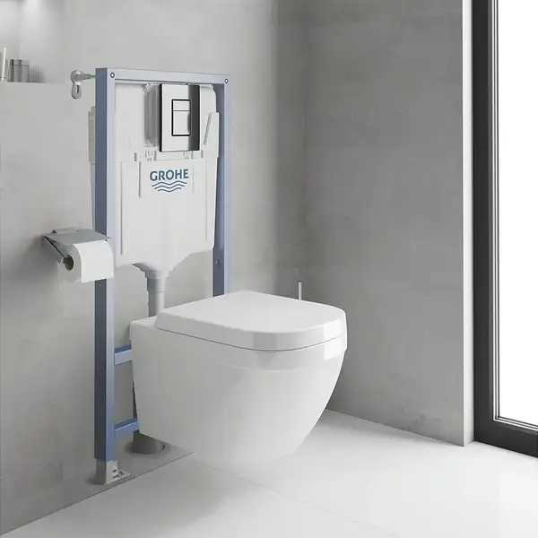 Система інсталяції для унітазу Grohe Rapid SL 3in1 WC, чорний глянцевий (39940000)