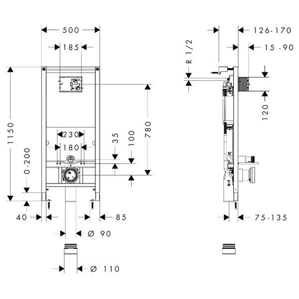 Hansgrohe iFrame Universal Инсталляция для унитаза (01022180)