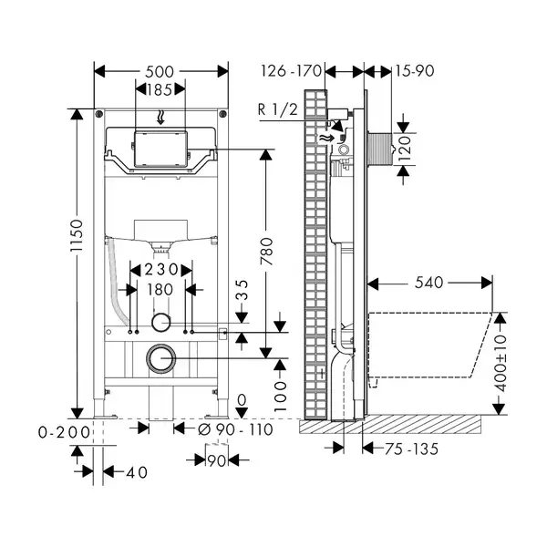 Hansgrohe iFrame Universal Инсталляция для унитаза (01022180)
