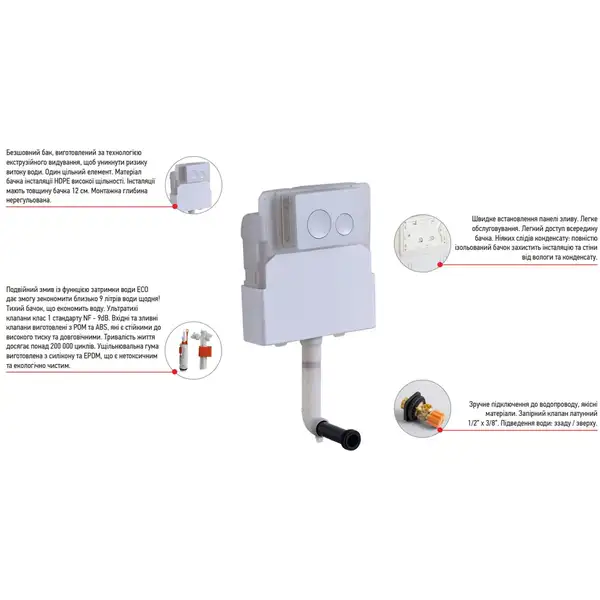 Koer KT-0405 Инсталляционный бачок для напольного унитаза (KR5314)