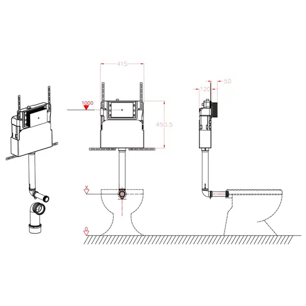 Koer KT-0405 Инсталляционный бачок для напольного унитаза (KR5314)
