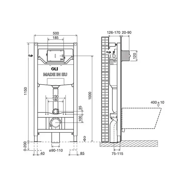 Oli 120 PLUS Инсталляция для унитаза, механическая (099949)