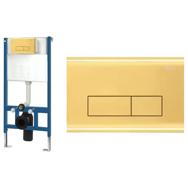 Інсталяція REA із золотою кнопкою H LIGHT GOLD (REA-E9863)