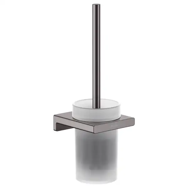 Ёршик подвесной Hansgrohe AddStoris, матовый чёрный хром/стекло матовое (41752340) фото 1 Aquada.com.ua
