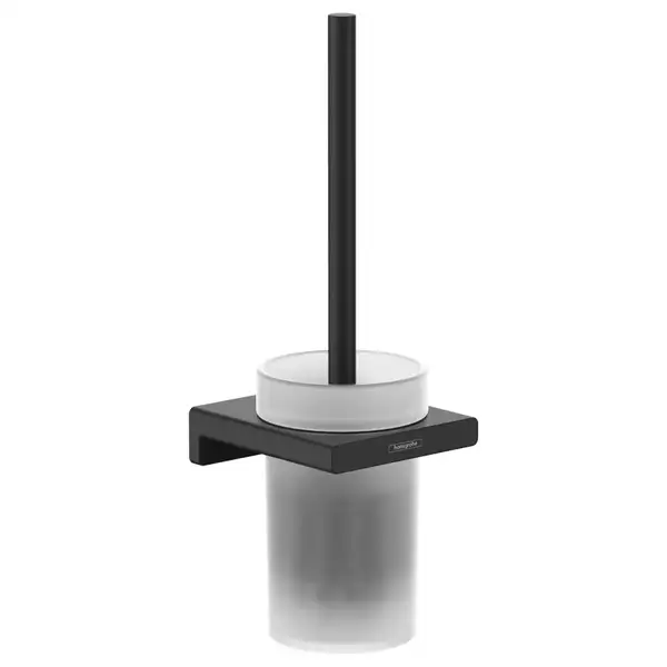 Ёршик подвесной Hansgrohe AddStoris, чёрный матовый/стекло матовое (41752670) фото 1 Aquada.com.ua
