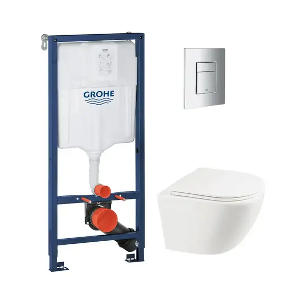 Комплект Grohe Set Унітаз ELLIPSE-0301-T3 + Інсталяція 38536001 + панель 38732000 (38536001ELLIPS03 (38536001ELLIPS0301T3)
