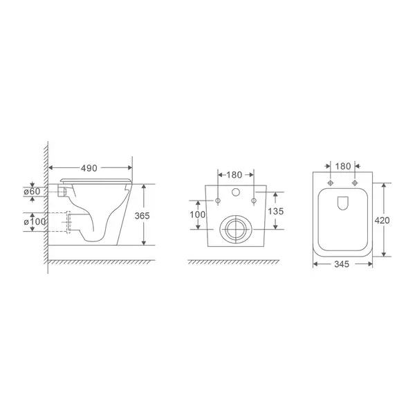 Комплект Grohe Set Унітаз QUADRO-0301-R + Інсталяція Grohe Rapid SL 38772001 (38772001QUADRO0301R)