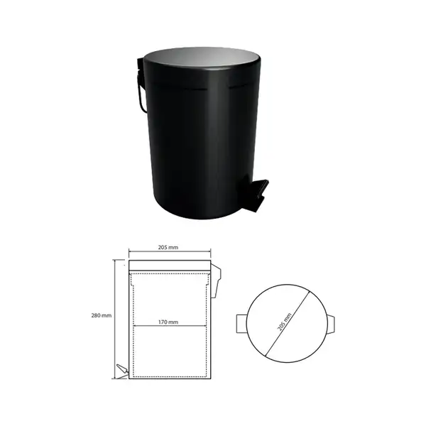 Відро для сміття 5L 104315010 DARK "Soft Close" Bemeta Чехія