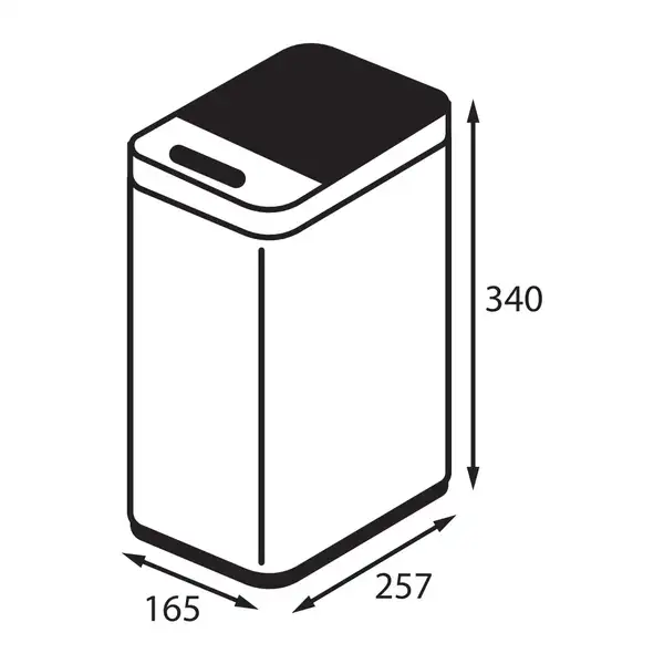 Відро для сміття сенсорне прямокутне Koer TC-020408-08 8 л колір білий (KR5589)