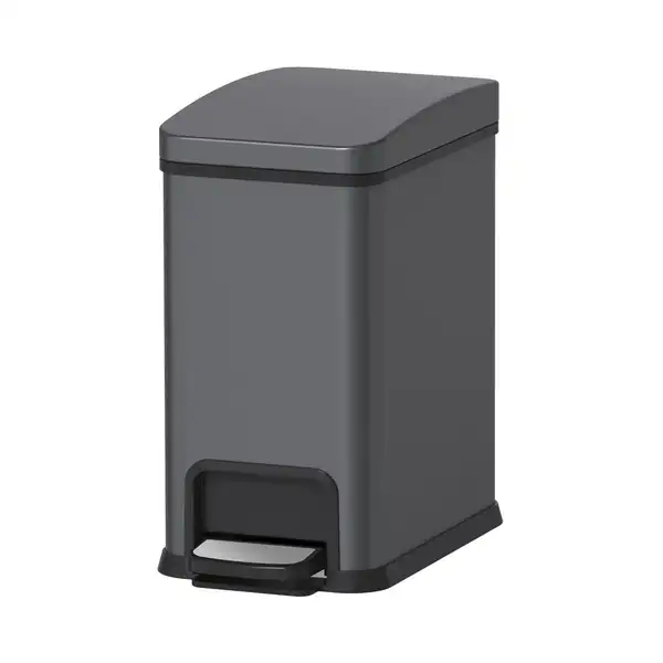 Відро для сміття з плавним закриттям прямокутне Koer TC-010108-07 8 л колір графіт (KR5591)