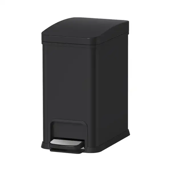 Відро для сміття з плавним закриттям прямокутне Koer TC-010108-05 8 л колір чорний (KR5593)